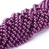 BD098 - 8mm Purple Plum Glass Pearl Imitation Round Beads - 32 inch strand (105 pieces) - Hole Size: 1mm