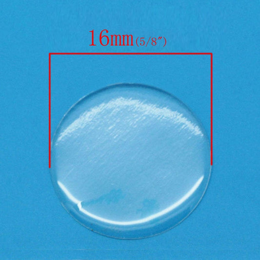 P2025 - 115 Circle Clear Round Epoxy Resin Stickers - 16mm (5/8" = 0.629 inch) - Thickness: 1mm