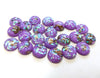 CA776 - 10 pcs Resin Round Embellishment Circle Cabochons Metal Foil Purple, Green, Gold - 10mm - Multi-Color Glitter