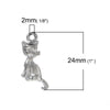 P280 - 20 pcs. Silver Plated Cat Sitting Charms Pendants - 24mm X 11mm