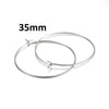 W025 - 10 pcs. 316 Stainless Steel Silver Tone Wine Charm / Earwire Hoop Rings - 35mm - 20 Gauge (0.8mm Thick) - Style B - Tarnish Resistant!