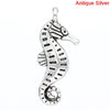P195 - 10 pcs. Antique Silver Sea Horse Charms Pendants - 22mm x 9mm