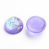 10 pcs Resin Embellishment Cabochons Mosaic Metal Foil Purple - 12mm (1/2 in) - Imitation Opal