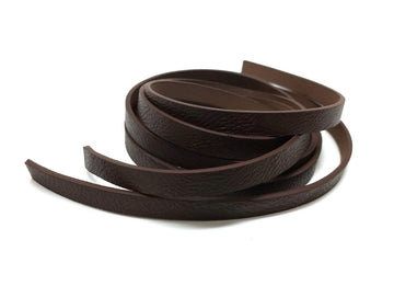 N171 - 1M (3.28 FT) - Brown FLAT Faux Leather Jewelry Cord - 10mm Wide - SOLID