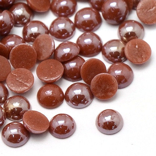 CA746A - 50 pcs Circle Half Pearl Imitation Flat Back Glass Round Dome Seals Tiles Cabochons - 12mm - Glossy Pearl Style