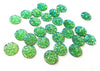 CA272 - 10 pcs Druzy Resin Embellishment Cabochons Sparkly Green - 12mm - Dome Circle