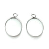 P411 - 10 pcs. 304 Stainless Steel Oval Bezel Cabochon Pendant Trays - Spike - 18mm x 13mm Glue Pad - Hypoallergenic! Tarnish Resistant!