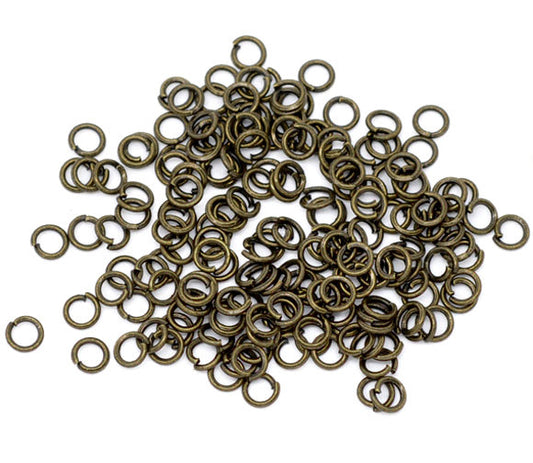 J185 - 1500 pcs Bronze Tone Open Jump Rings - 4mm - 21 Gauge