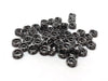 BD781 - 50 pcs Gunmetal Black Rhinestone Enamel Rondelle Spacer Beads - 8mm x 3.5mm - Grade A - Hole Size: 2mm - Straight Edge