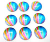 CA945 - 5 pcs Circle Feather Glass Round Dome Seals Tiles Cabochons - 25mm (1 inch) - Rainbow