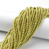 BD064 - 4mm Apple Green Glass Pearl Imitation Round Beads - 32 inch strand - Approx. 215 beads - Hole Size: 1mm