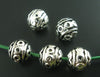 BD532 - 10 pcs Silver Tone Carved Tibetan Round Spacer Beads- 8mm