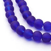 BD748 - 12mm Indigo Blue Frosted Glass Round Beads - 15" strand (40cm) - Approx 34 beads per strand - Hole Size: 1.3mm