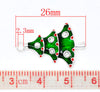P1002 - 10 pcs. Silver Plated Christmas Trees Tree Light Lights Charms Pendants - 26mm x 17mm - with Rhinestones