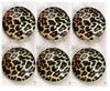 CA826 - 10 pcs Circle Leopard Glass Round Dome Seals Tiles Cabochons - 8mm - Yellow