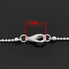 N188 - 12 pcs. Silver Plated Ball Chain Necklaces with Lobster Clasps - 50.9 cm (20") - Small Ball size: 1.5mm - Claw Clasps