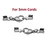 CL164 - 10 sets - 304 Stainless Steel Bracelet and Necklace End Tips Crimps with Lobster Claw Clasps - 31mm x 8mm - For 3mm Cords