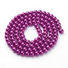 BD098 - 8mm Purple Plum Glass Pearl Imitation Round Beads - 32 inch strand (105 pieces) - Hole Size: 1mm