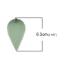 P037 - 10 pcs Green Sage Faux Leather Dangle Charms Pendants - Pinch Leaf - Silver Tone Jump Ring - 63mm (2.5") - Great for Earrings or Dangles!