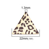 P1086 - 10 pcs Gold Plated Multicolor Enamel Triangle Metal Dangle Charms Pendants - 22mm x 19mm - 0.87"- Leopard - For Earrings, Necklaces, Dangles