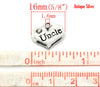 P045 - 4 pcs. Antique Silver "Uncle" charm with rhinestone- 16mm X 14mm
