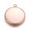 P2044 - 5 pcs. 304 Stainless Steel Rose Gold Circle Round Bezel Pendant Tags Trays - 22mm Glue Pad Setting - Tarnish Resistant!