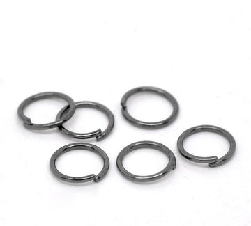 J285 - 200 pcs Gunmetal Open Jump Rings - 7mm - 21 Gauge