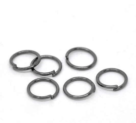 J285 - 200 pcs Gunmetal Open Jump Rings - 7mm - 21 Gauge