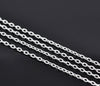N127 - 10M (32.8 Ft) - Silver Plated Open Chain Link - 4mm x 2.5mm - Textured