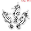 P195 - 10 pcs. Antique Silver Sea Horse Charms Pendants - 22mm x 9mm