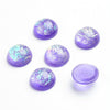 10 pcs Resin Embellishment Cabochons Mosaic Metal Foil Purple - 12mm (1/2 in) - Imitation Opal