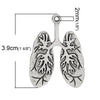 P747 - 5 pcs. Antique Silver Anatomical Organ Lungs Medical Charms Pendants - 39mm x 30mm (1 inch)