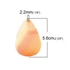 P219 - 10 pcs. Orange Faux Leather Dangle Charms Pendants - Teardrop - Cloud - 56mm (2.2") - Great for Light Earrings or Dangles! Double-Sided