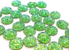 CA272 - 10 pcs Druzy Resin Embellishment Cabochons Sparkly Green - 12mm - Dome Circle