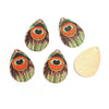 P846 - 10 pcs Gold Plated Multicolor Teardrop Metal Enamel Dangle Charms Pendants - 28mm x 18mm - 1.1" - Peacock - Great for Earrings, Dangles