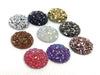 CA674 - 10 pcs Druzy Resin Embellishment Cabochons Assortment - 14mm - Dome Circle