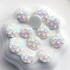 CA962 - 10 pcs Druzy Resin Embellishment Cabochons White with Multicolor Circles - 12mm - Round Dome Circle - Textured