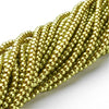 BD064 - 4mm Apple Green Glass Pearl Imitation Round Beads - 32 inch strand - Approx. 215 beads - Hole Size: 1mm