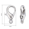 CL174 - 50 pcs. Silver Tone Lobster Clasps - 16mm x 8mm - Hole Size: 2mm - Claw Clasps