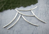BD536 - 200 pcs. Silver Plated Noodle Tube Long Thin Curved Beads - 35mm x 2mm (1.38" x 0.08")
