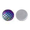 CA026 - 10 pcs Mermaid Fish Scales Resin Carved Embellishment Cabochons Purple AB - 12mm (1/2 in)
