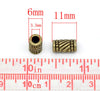 BD791 - 50 pcs Antique Bronze Tube Carved Spacer Beads - 11mm x 6mm - Hole Size: 3.3mm