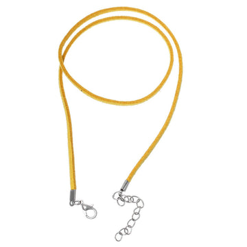 N184 - 10 pcs. Yellow Velvet Suede Cord Necklaces - 18 1/8 inch - 46cm