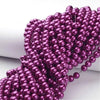 BD098 - 8mm Purple Plum Glass Pearl Imitation Round Beads - 32 inch strand (105 pieces) - Hole Size: 1mm
