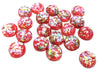 CA769 - 10 pcs Resin Round Embellishment Circle Cabochons Metal Foil Red, Green, Gold - 10mm - Multi-Color Glitter