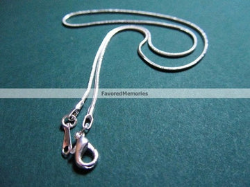 N189 - 10 pcs. Silver Plated Snake Chain Necklace 16" - (1.2mm)