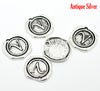 P131 - 5pcs. Antique Silver LARGE Letter "V" Alphabet Letter - 18mm x18mm - Wax Design