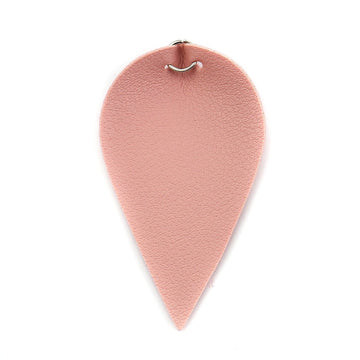 P038 - 10 pcs Pink Blush Faux Leather Dangle Charms Pendants - Pinch Leaf - Silver Tone Jump Ring - 63mm (2.5") - Great for Earrings or Dangles!