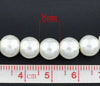 BD153 - 8mm White Glass Pearl Imitation Round Beads - 32 inch strand - Approx. 105 beads per strand