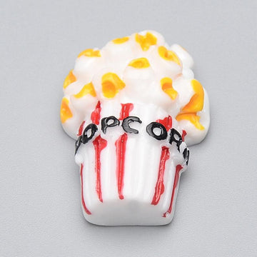 CA597 - 10 pcs Resin Embellishment Cabochons - Food - Popcorn - 25mm x 17mm